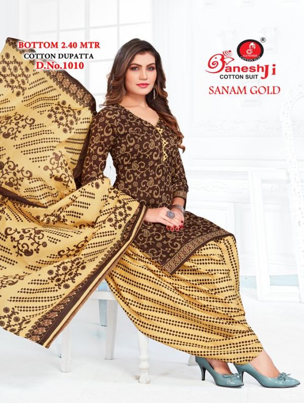 Ganeshji Sanam Gold Vol-1 indo cotton Designer Patiyala Dress Material